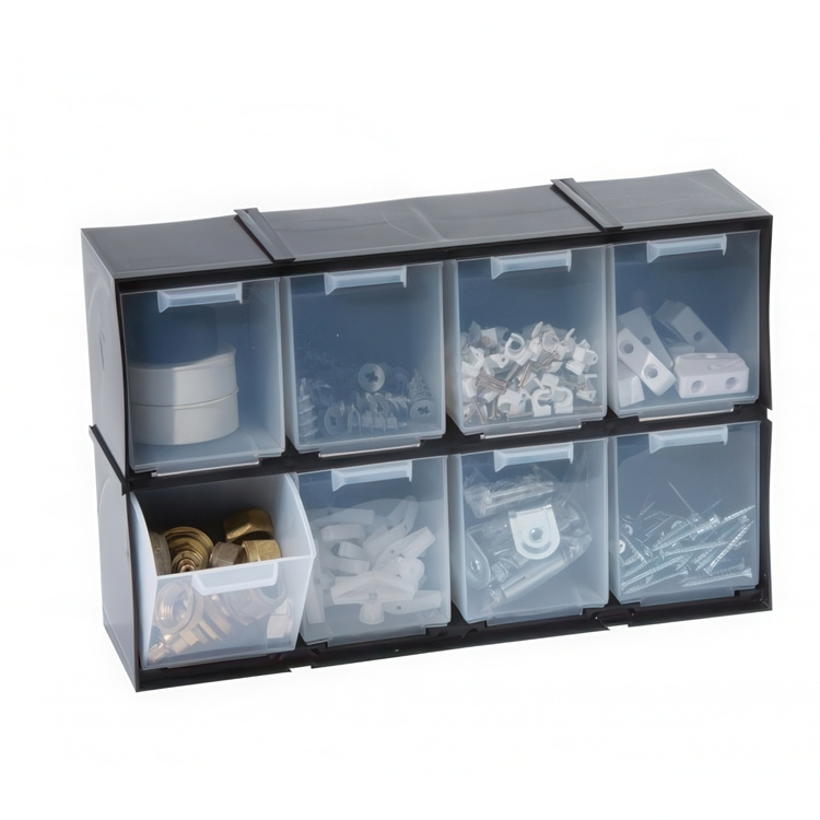Cabinet with 8 tilting drawers, TILT DRAWER CABINET, 32,5 x 9 x H 20,8 cm, Garland, Grey in the group Storage / Storage room and garage at SmartaSaker.se (42789)