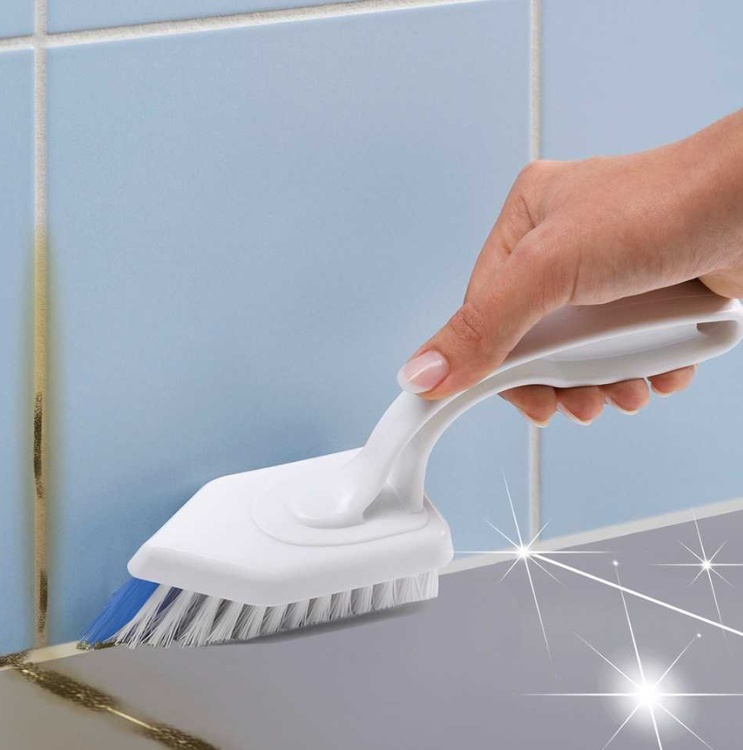 Specially shaped brush, PROFI GROUT BRUSH, White / Blue in the group Storage / Cleaning and waste sorting / Cloths and brushes at SmartaSaker.se (42793)
