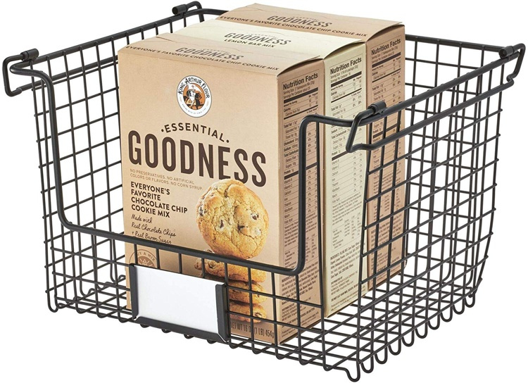 Stackable Metal Basket, CLASSICO LARGE,,30,5 x 25,4 x H 20,3 cm,Black in the group Storage / Kitchen storage / Kitchen cabinet organizers at SmartaSaker.se (42804)