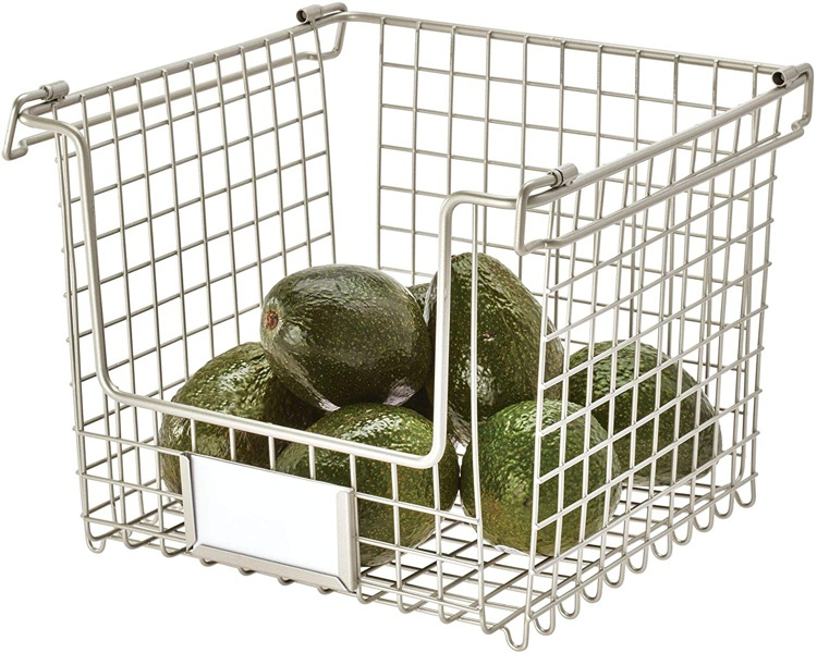 Stackable Metal Basket, CLASSICO MEDIUM, 26 x 25,4 x H 20,5 cm, Satin in the group Storage / Kitchen storage / Kitchen cabinet organizers at SmartaSaker.se (42805)