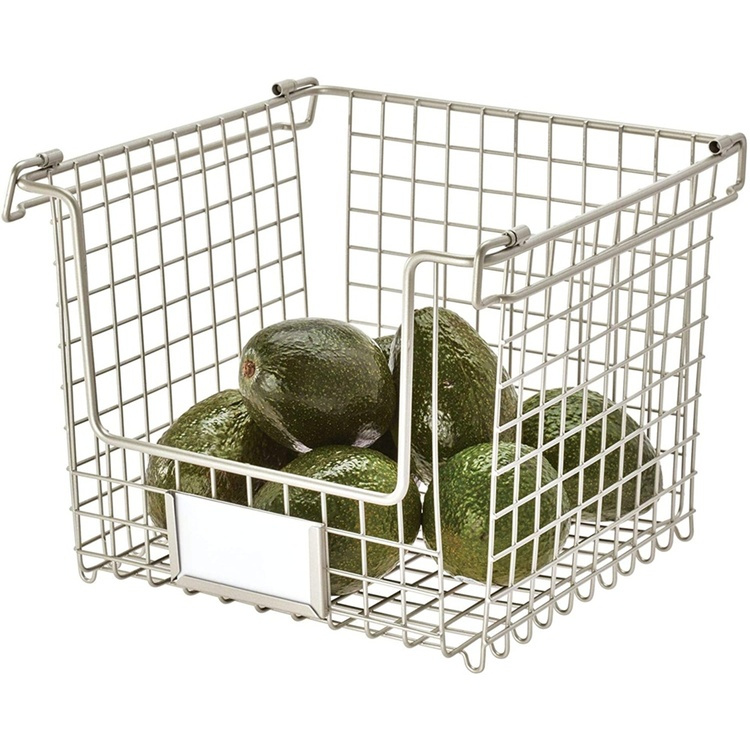 Stackable Metal Basket, CLASSICO MEDIUM, 26 x 25,4 x H 20,5 cm, Satin in the group Storage / Kitchen storage / Kitchen cabinet organizers at SmartaSaker.se (42805)