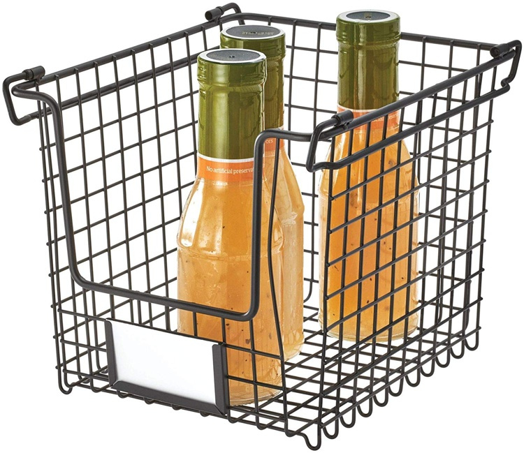 Stackable Metal Basket, CLASSICO SMALL, 21,6 x 25,4 x H 20,3 cm, Black in the group Storage / Kitchen storage / Kitchen cabinet organizers at SmartaSaker.se (42806)