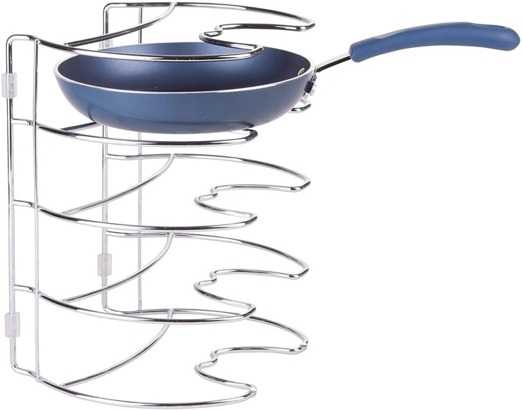 Skillet Organizer in Metal, Vertical, 4 Slots, CLASSICO, Chrome in the group Storage / Kitchen storage / Kitchen cabinet organizers at SmartaSaker.se (42814)