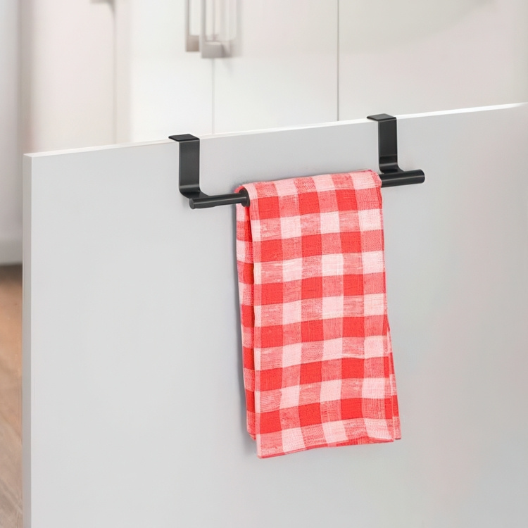 Rail / rack for towel, over cabinet door, LARGE TELESCOPIC RAIL, 36-60 cm, Black in the group Storage / Kitchen storage / Kitchen cabinet organizers at SmartaSaker.se (42844)