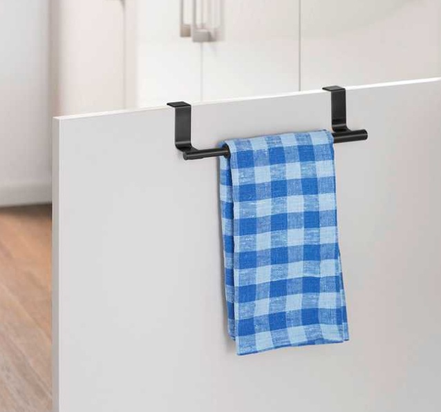 Rail / rack for towel, over cabinet door, SMALL TELESCOPIC RAIL, 22-35 cm, Black in the group Storage / Kitchen storage / Kitchen cabinet organizers at SmartaSaker.se (42845)
