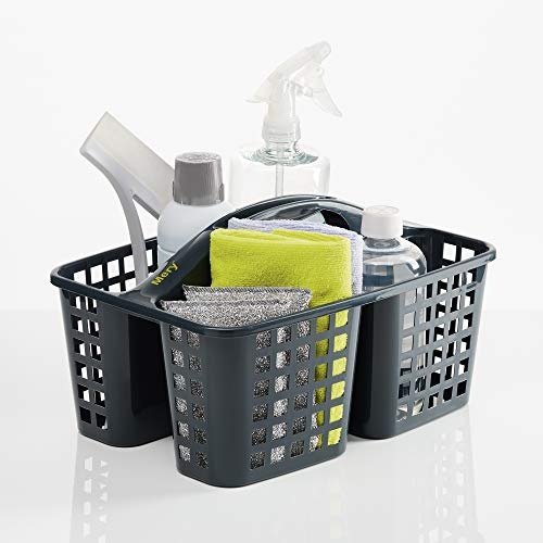 Cleaning basket with handle, 3 compartments, MERY, Grey in the group Storage / Cleaning and waste sorting / Cleaning baskets at SmartaSaker.se (42851)