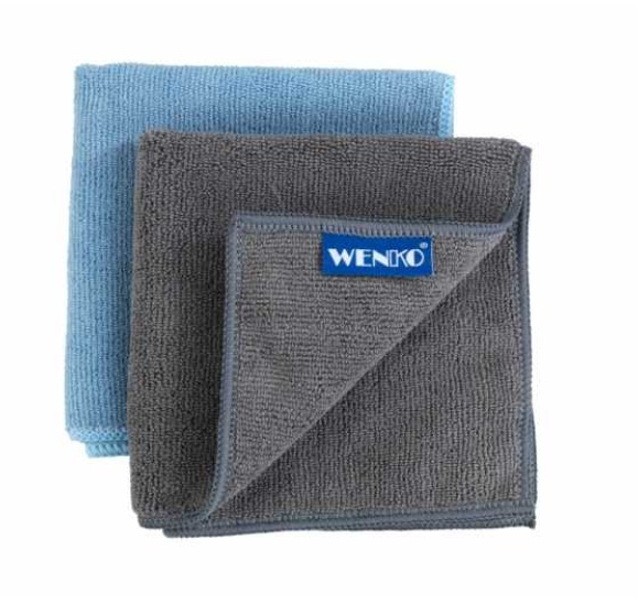Cleaning cloths in microfiber, Set of 2, MIKROFASER MIKO, 30 x 30 cm, Grey / Blue in the group Storage / Cleaning and waste sorting / Cloths and brushes at SmartaSaker.se (42852)