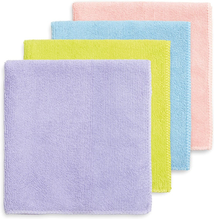 Cleaning cloths in Microfibre, Set of 4, Large, BAYETAS DE MICROFIBA XL, 38 x 36 cm, Yellow / Purple / Blue / Pink in the group Storage / Cleaning and waste sorting / Cloths and brushes at SmartaSaker.se (42855)