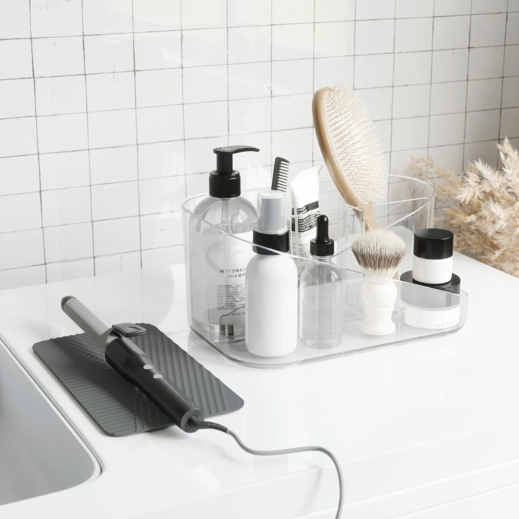 Hair Tool Organiser, UMBRA GLAM , 26,5 x 17 x H12,5 cm, Clear / Grey in the group Storage / Bathroom storage at SmartaSaker.se (42871)