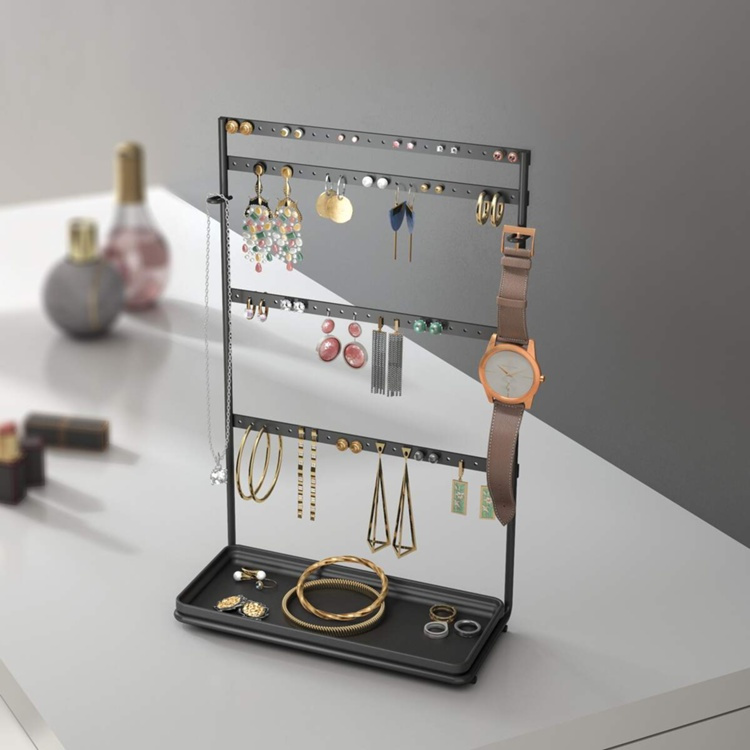 Earring Holder, MY PENDANTS, 22 x 11 x H 36 cm, Black in the group Storage / Bedroom storage / Jewelry storage at SmartaSaker.se (42879)