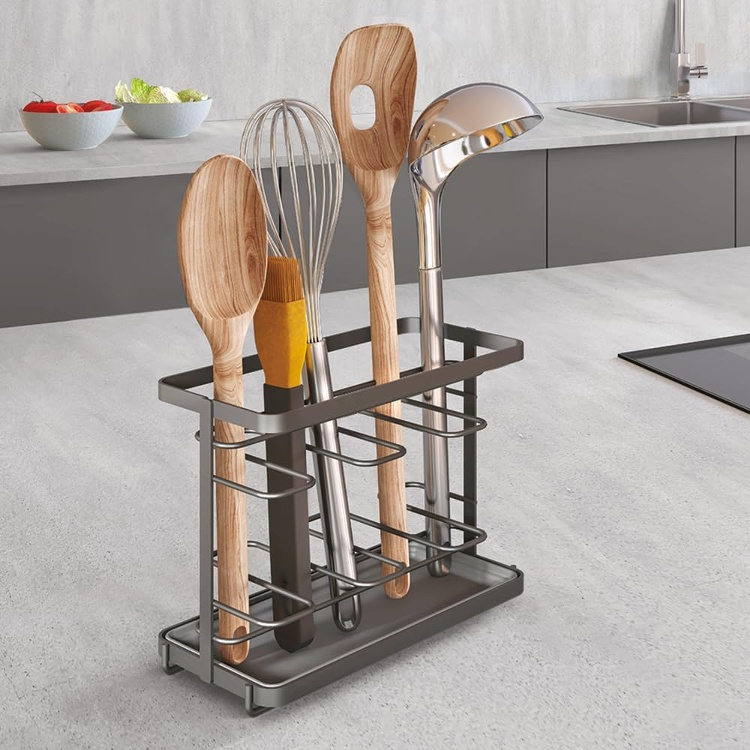 Utensils Holder in metal, TOKYO TOOL RACK, 23 x 11 x H 17 cm, Black in the group Storage / Kitchen storage at SmartaSaker.se (42881)