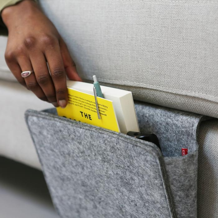 Storage Pocket, KIKKERLAND SMALL FELT BED SIDE CADDY, Grey in the group Storage / Bedroom storage at SmartaSaker.se (42915)