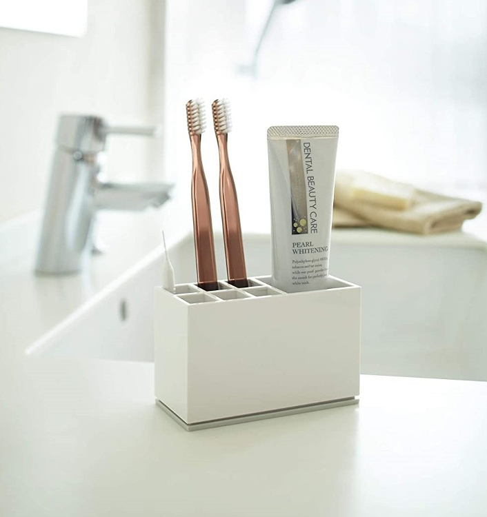 Toothbrush holder, YAMAZAKI MIST, 11 x 5 x H 7 cm, White in the group Storage / Bathroom storage at SmartaSaker.se (42924)