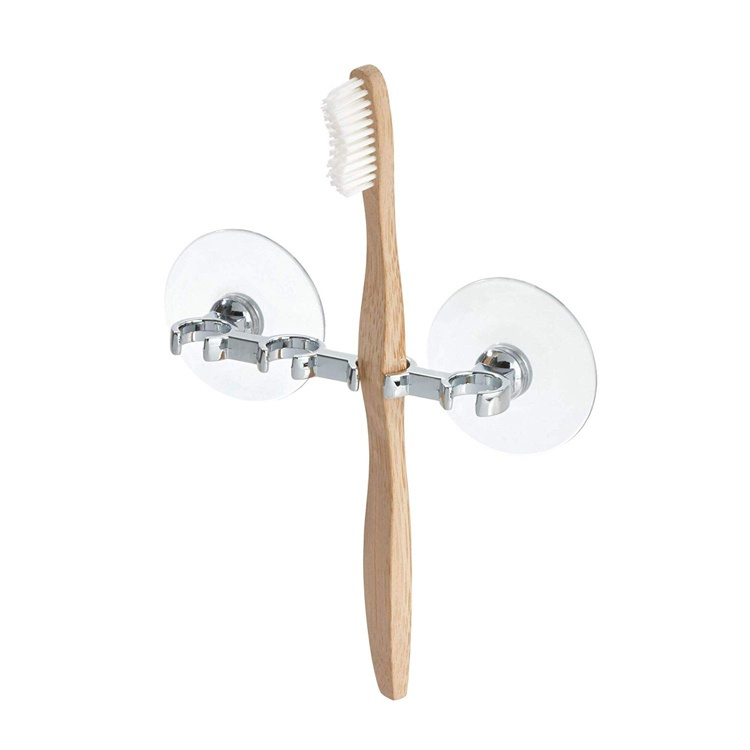 Toothbrush holder with suction cup, GIA, Inter Design, Silver in the group Storage / Bathroom storage at SmartaSaker.se (42925)