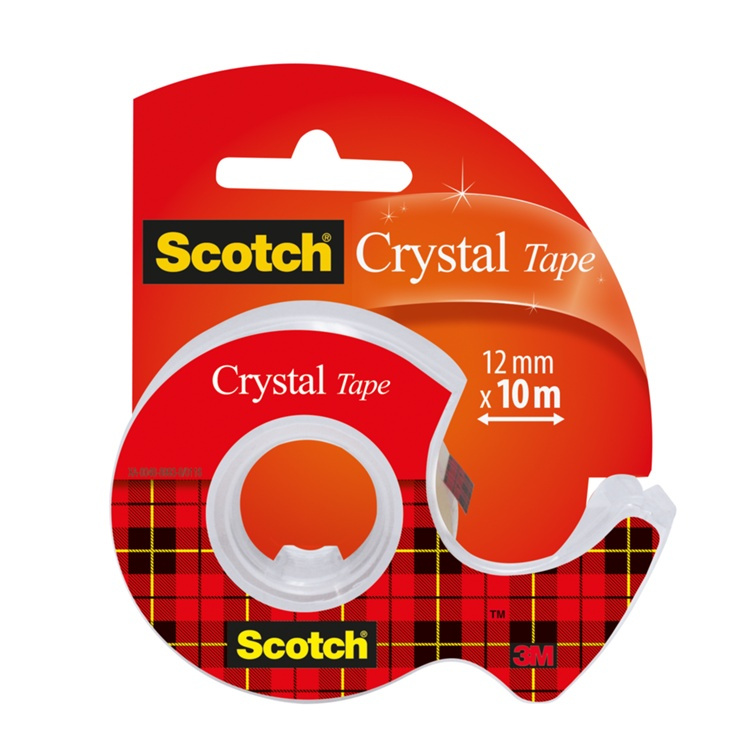 Tape with holder, SCOTCH CRYSTAL, 1,2 cm x 10 m, Clear in the group Storage / Office supplies at SmartaSaker.se (42943)