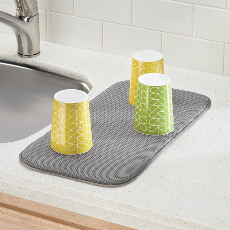 Drying Mat, in Microfiber, iDRY MINI, 23 x 46 cm, Grey in the group Storage / Kitchen storage / Dish racks and sink accessories at SmartaSaker.se (42974)