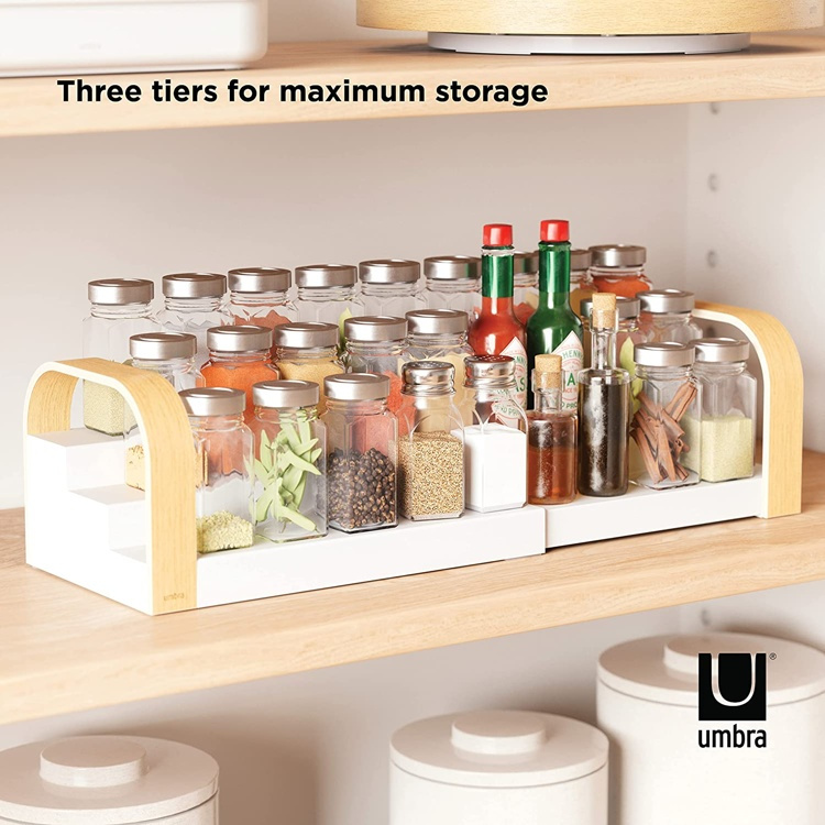 Expandable Shelf, UMBRA BELLWOOD SPICE SHELF, 31 - 42 cm, White / Nature in the group Storage / Kitchen storage / Kitchen cabinet organizers / Spice racks at SmartaSaker.se (42995)