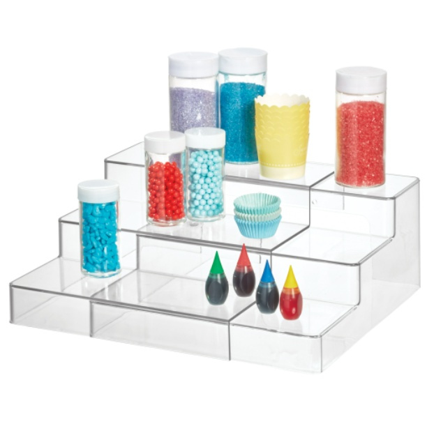 Expandable Shelf, THE HOME EDIT 3-TIER SHELF, 27 to 49 cm, Clear in the group Storage / Kitchen storage / Kitchen cabinet organizers at SmartaSaker.se (42997)