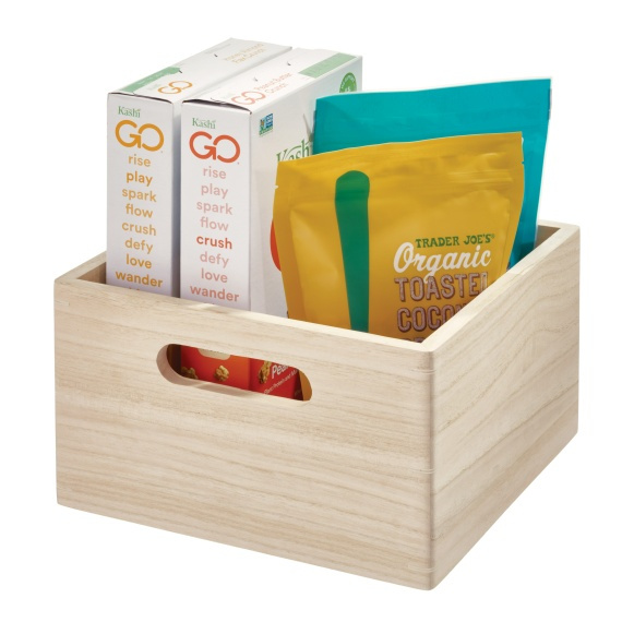 Handeled Bin, THE HOME EDIT ECO WOOD SQUARE BOX, 25,5 x 25,5 x H15 cm, Natural in the group Storage / Storage boxes at SmartaSaker.se (43022)