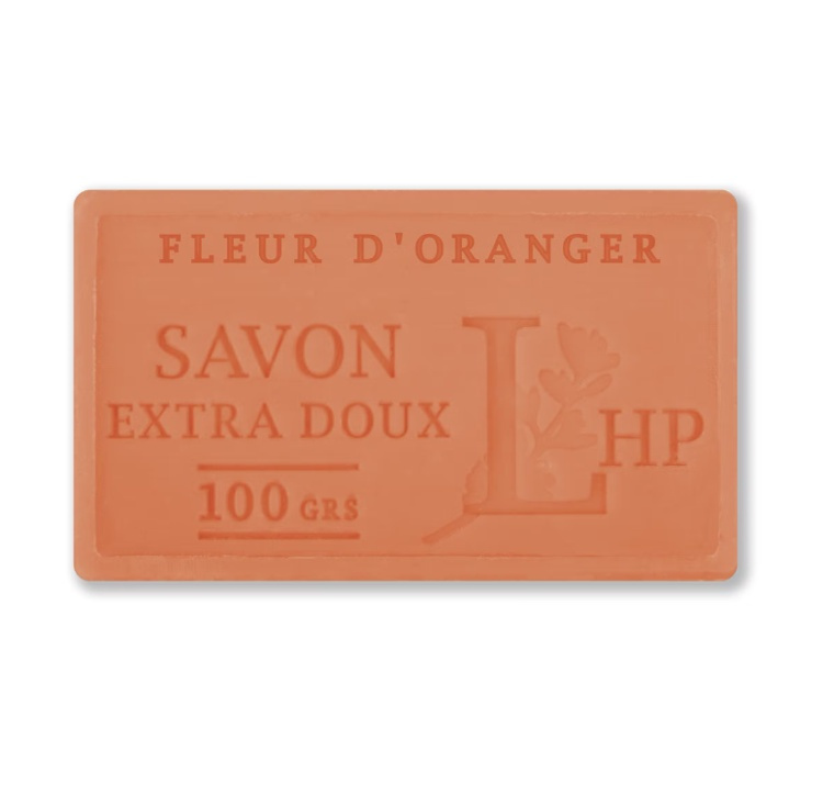 Soap with Orange Blossom, 100 g, SAVON DE MARSEILLE FLEUR D\'ORANGE, 8,5 x 5 x H 2,5 cm, Orange in the group Storage at SmartaSaker.se (43029)