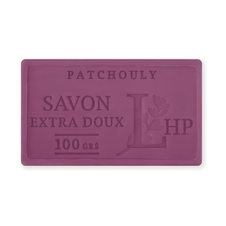 Soap with Patchouly scent, 100 g, SAVON DE MARSEILLE PATCHOULY, 8,5 x 5 x H 2,5 cm, Burgundy in the group Storage at SmartaSaker.se (43039)
