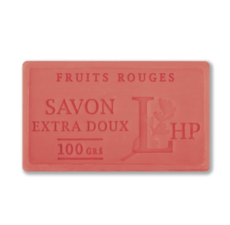 Soap with Fruit scent, 100 g, SAVON DE MARSEILLE FRUIT ROUGES, 8,5 x 5 x H 2,5 cm, Red in the group at SmartaSaker.se (43044)