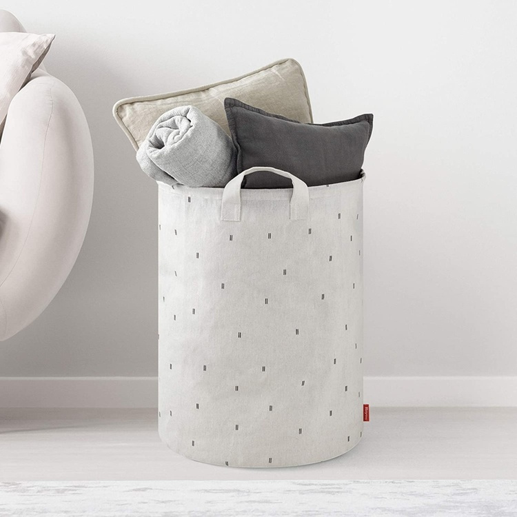 Laundry Basket / Storage Bag, CESTO PREMIUM, Ø 40 x H 55 cm, Offwhite in the group Storage / Laundry and care / Laundry baskets at SmartaSaker.se (43085)