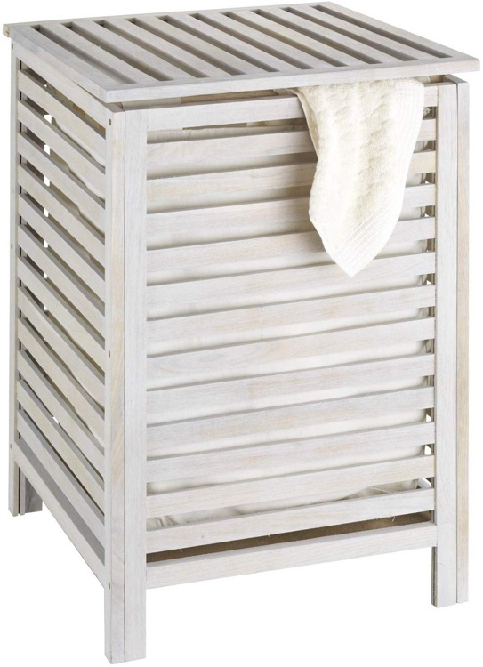 Laundry Basket in walnut, 65 L, NORWAY, 45 x 45 x H 65 cm, Natural white in the group Storage / Laundry and care / Laundry baskets at SmartaSaker.se (43093)
