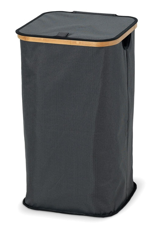 Laundry basket with lid, PORTABIANCHERIA, 35,5 x 35,5 x H 58,5cm, Grey / Bamboo in the group Storage / Laundry and care / Laundry baskets at SmartaSaker.se (43097)