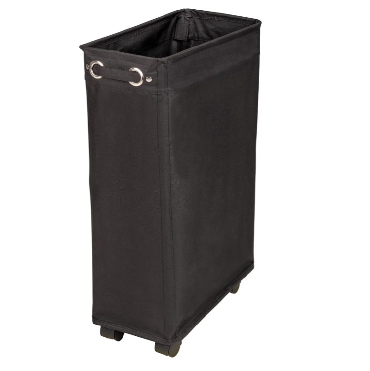 Laundry basket on wheels, Slim, CORNO PRIME, 18,5 x 40 x H 60 cm, Black in the group Storage / Laundry and care / Laundry baskets at SmartaSaker.se (43102)