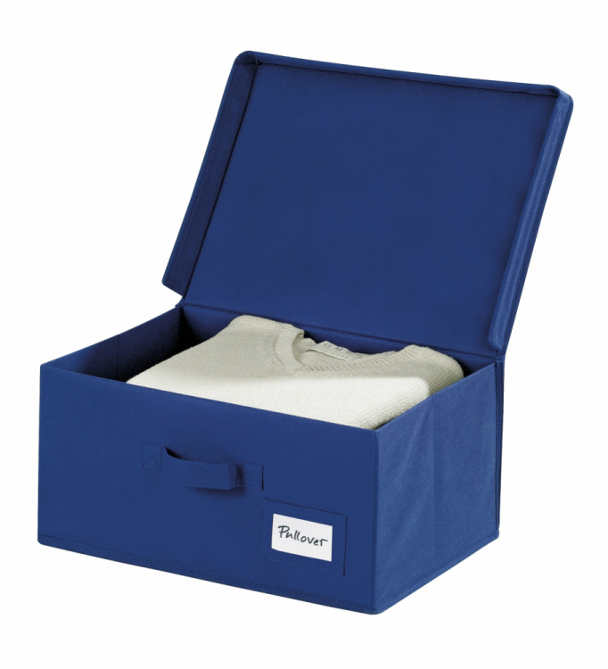 Fabric box with lid, AIR LARGE, 44 x 33x 19cm, Blue in the group Storage / Storage boxes at SmartaSaker.se (43140)