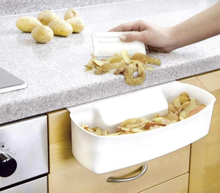 Collecting tray for kitchen waste - including scraper, AUFFANGSCHALE, white in the group Storage / Cleaning and waste sorting / Waste sorting at SmartaSaker.se (43159)