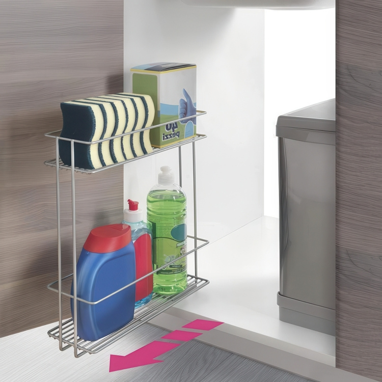 Pull-out storage shelf for cabinet, SLIDE-OUT XL, 38 x 11 x H 34 cm, Silver in the group Storage / Kitchen storage / Kitchen cabinet organizers at SmartaSaker.se (43165)