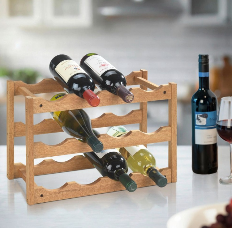 Wine Rack for 12 Bottles, NORWAY, 42 x 21 x H28 cm, Oiled Walnut in the group Storage / Kitchen storage / Kitchen cabinet organizers at SmartaSaker.se (43222)