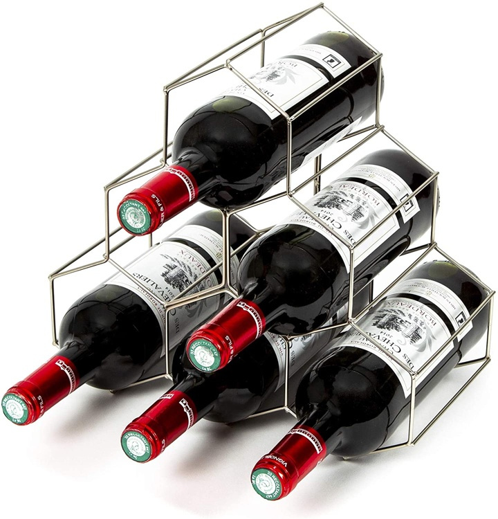 Wine Rack for 6 Bottles, CIRCOLARE , 30 x 14 x H29cm, Silver in the group Storage / Kitchen storage / Kitchen cabinet organizers at SmartaSaker.se (43224)