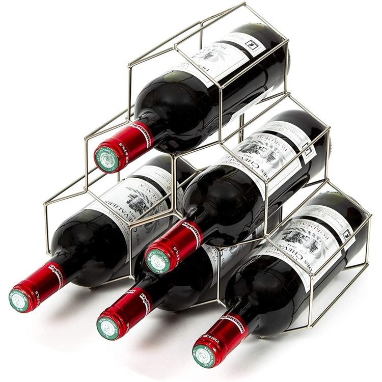 Wine Rack for 6 Bottles, CIRCOLARE , 30 x 14 x H29cm, Silver in the group Storage / Kitchen storage / Kitchen cabinet organizers at SmartaSaker.se (43224)