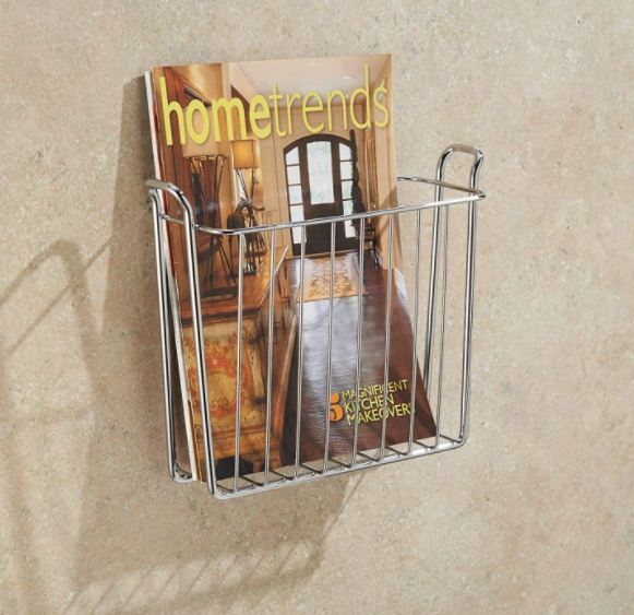 Storage rack, Wall mounted, CLASSICO MAGAZINE RACK, 8,4 x 27 x H 21,6 cm, Silver in the group Storage / Hallway storage at SmartaSaker.se (43230)