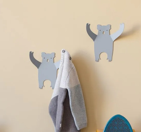 Wall hanger from recycled metal, WILD KOALA, 18,5 x 20 cm, Grey in the group Storage / Hallway storage / Hooks and hangers at SmartaSaker.se (43233)
