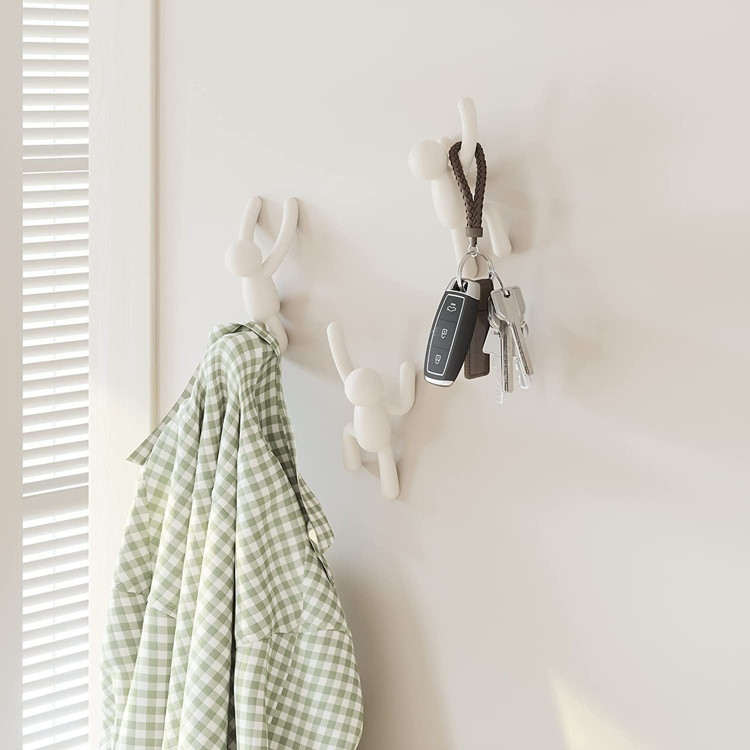 Wall Mounted Hooks, Decorative, Set of 3, UMBRA BUDDY HOOKS, White in the group Storage / Hallway storage / Hooks and hangers at SmartaSaker.se (43242)