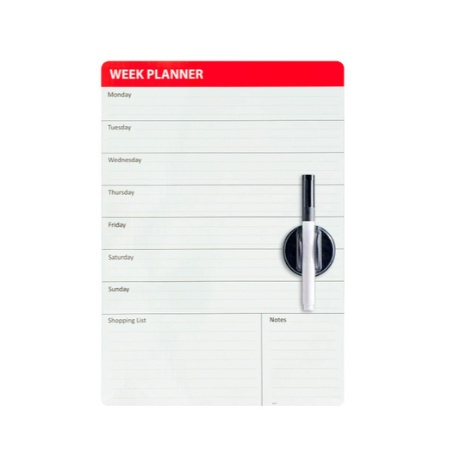 Magnetic whiteboard, WEEKLY PLANNER, 29,5 × H 42 cm, White in the group Storage / Office supplies at SmartaSaker.se (43249)