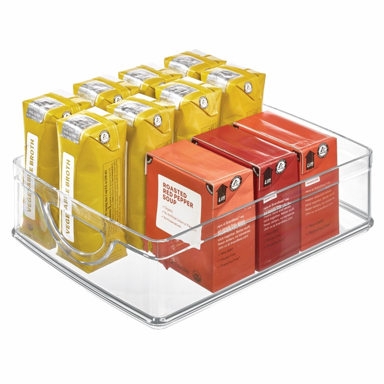 Storage box with handle, RPET CABINET BIN, 25,4 x 20,3 x H 7,6 cm, Transparent in the group Storage / Storage boxes at SmartaSaker.se (43261)