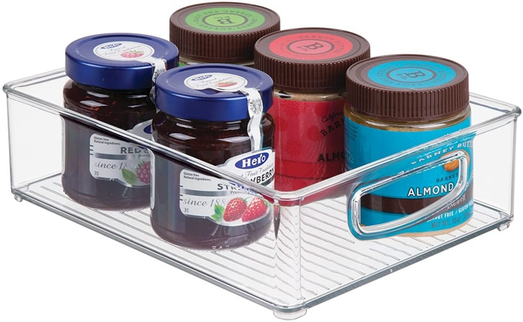 Storage box with handle, Low, Short, LINUS CABINET BIN, 25,4 x 20,3 x H 7,6 cm, Transparent in the group Storage / Storage boxes at SmartaSaker.se (43263)