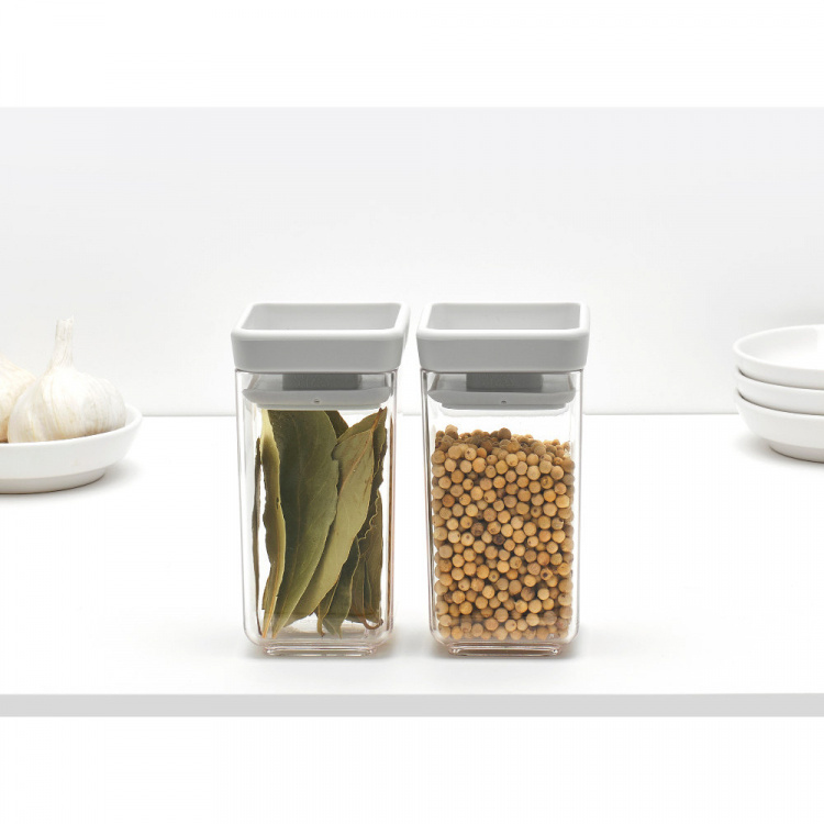 Canisters Set of 2, 0,15L, TASTY+ MINI, Brabantia, Clear/Light Grey in the group Storage / Kitchen storage / Food containers / Plastic lunch boxes at SmartaSaker.se (43272)