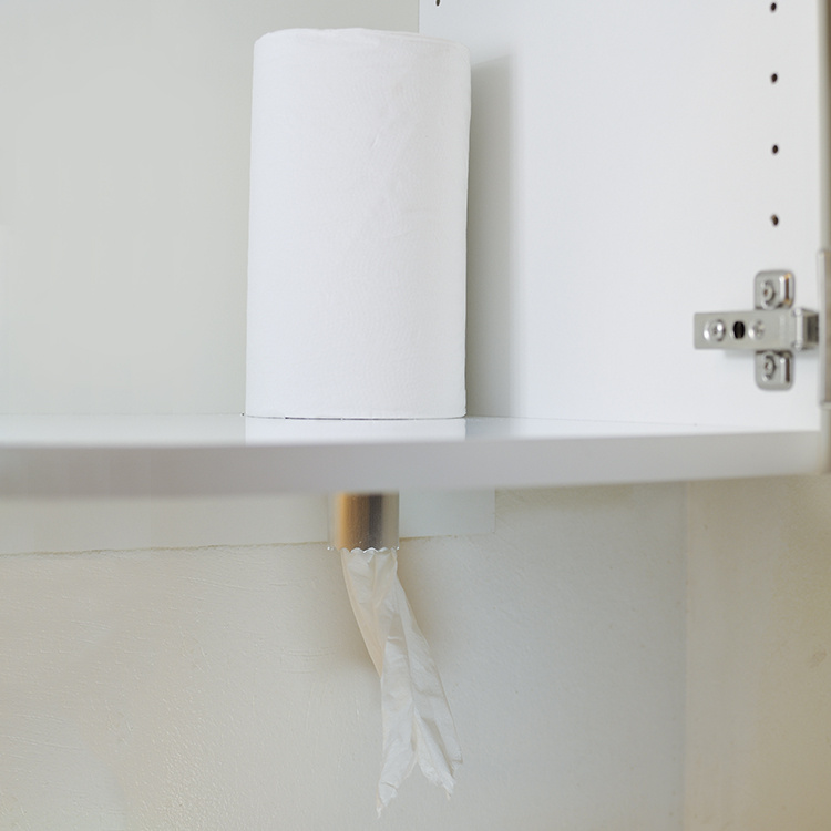 Easy-tear cabinet paper towel holder