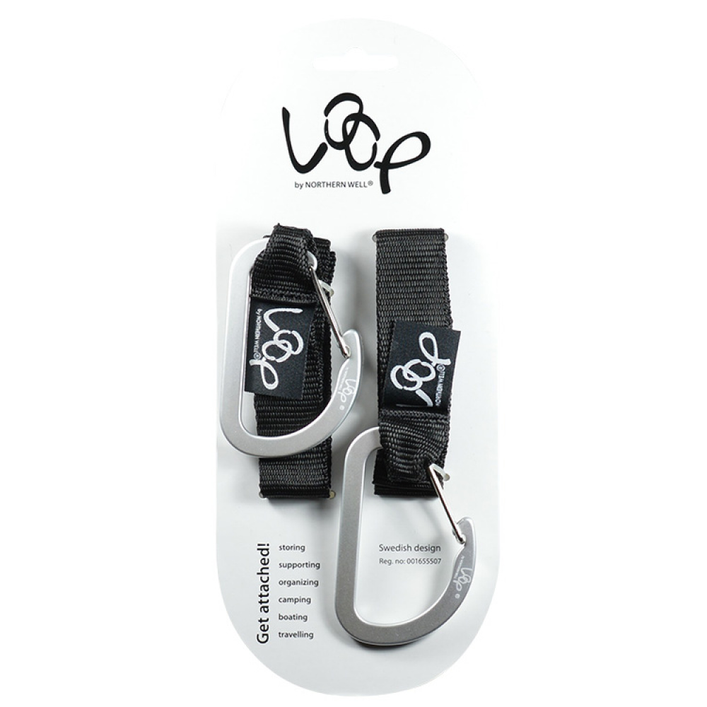 Loop fastening strap with carabiner 2-pack in the group House & Home / Sort & store at SmartaSaker.se (11389)