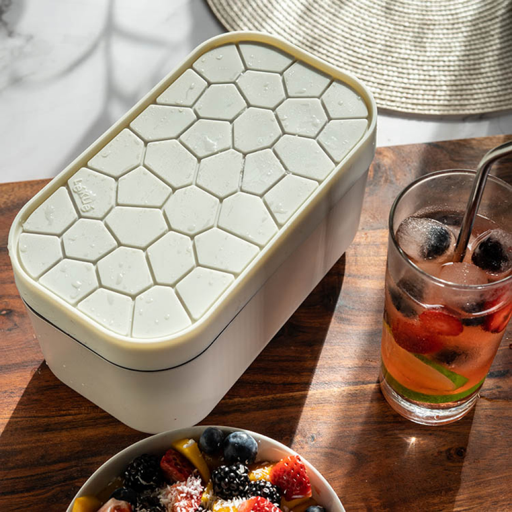 Ice Cube Trays & Ice Cube Storage Container Set w/ Airtight