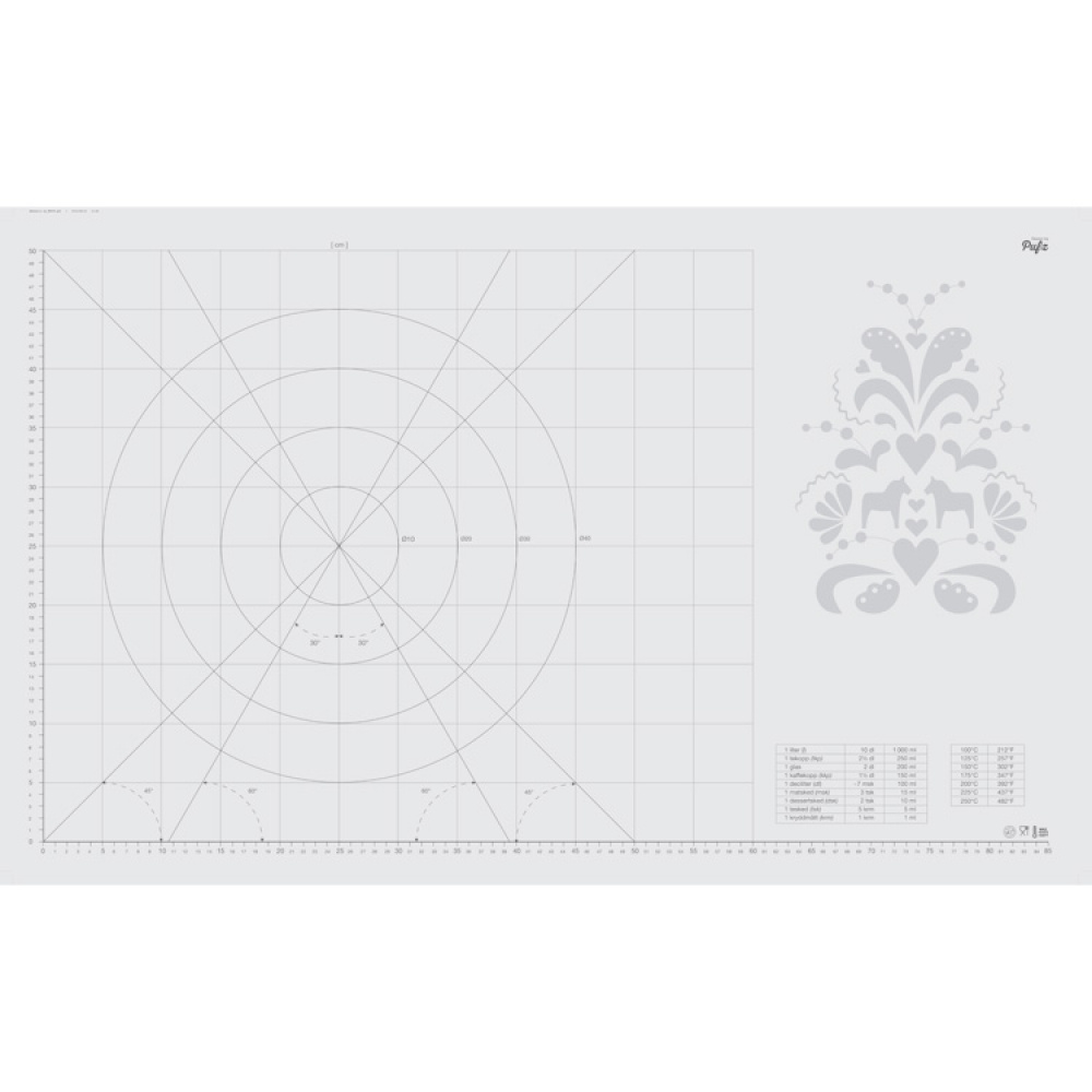 Large Baking Mat with Measurements, 90x55 cm in the group House & Home / Kitchen / Baking at SmartaSaker.se (11968)