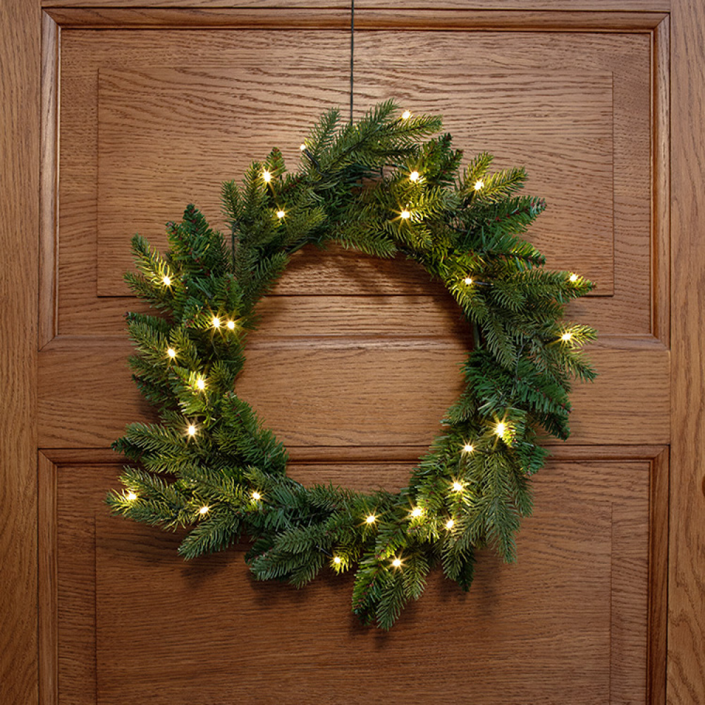 Door wreath with twilight sensor in the group Holidays / Advent & Christmas / Christmas lighting at SmartaSaker.se (12797)