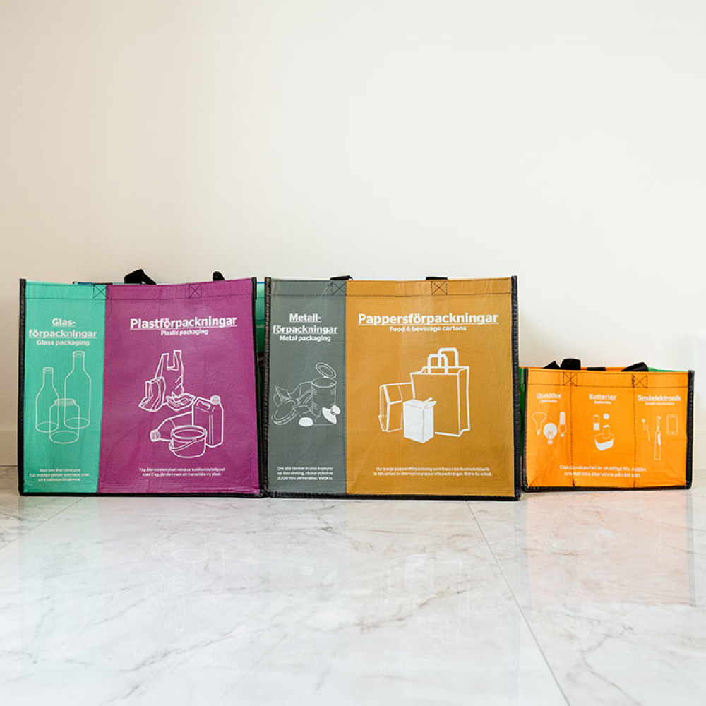 Recycling, Set with three Bags in the group House & Home / Sustainable Living / Recycling at SmartaSaker.se (12821)