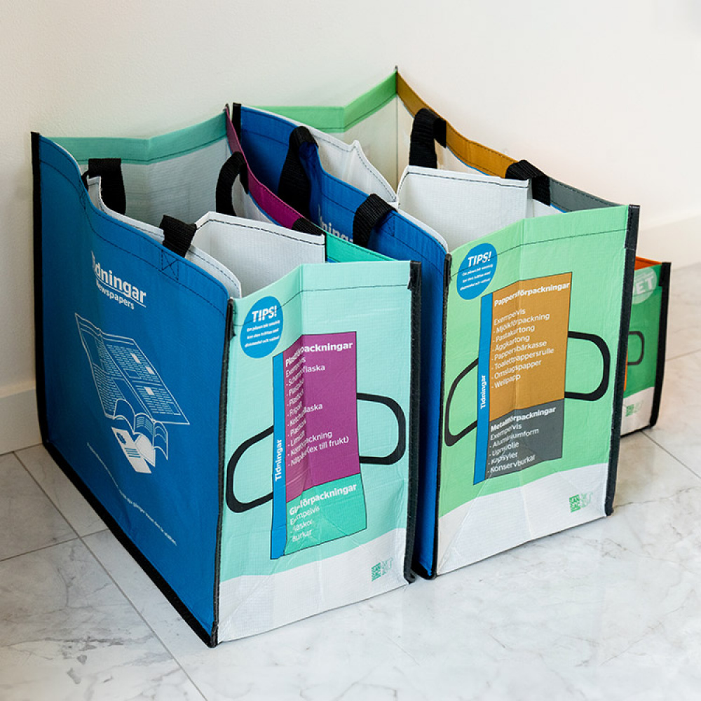 Recycling, Set with three Bags in the group House & Home / Sustainable Living / Recycling at SmartaSaker.se (12821)